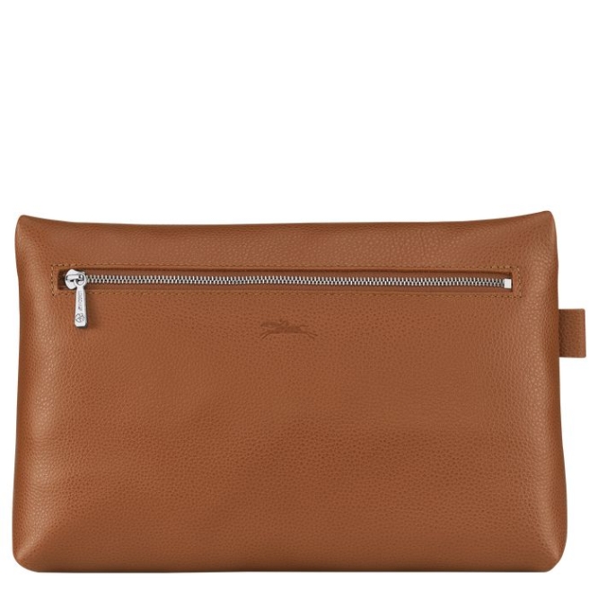 Men's Longchamp Le Foulonné Toiletry Bags Brown | UAE-0147GL