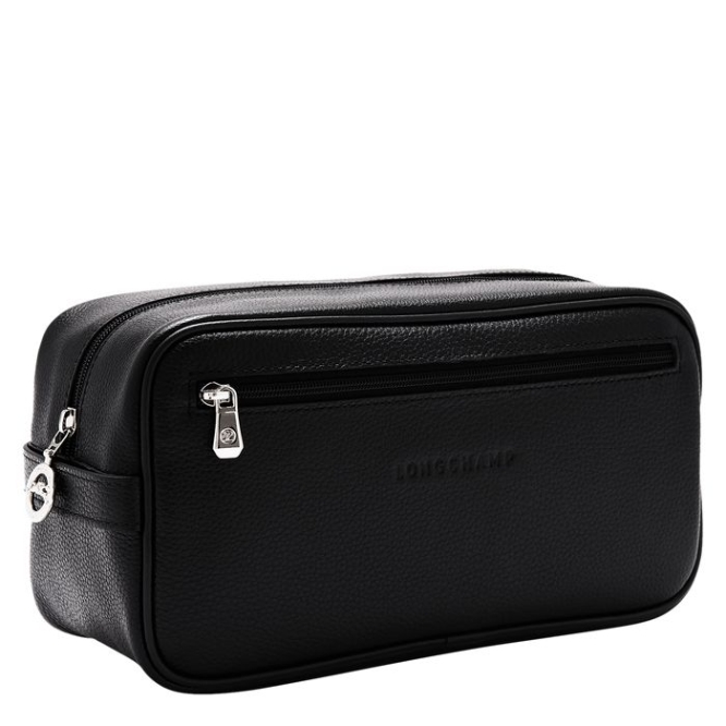 Men's Longchamp Le Foulonné Toiletry Bags Black | UAE-1398JA