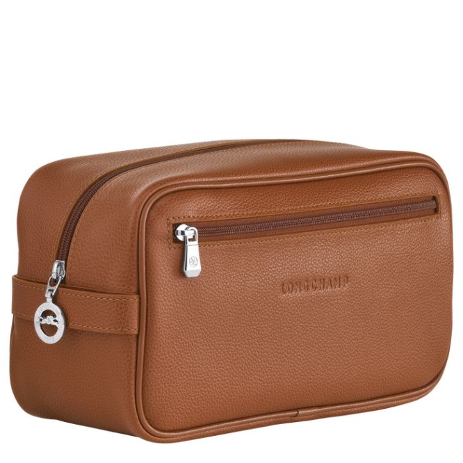 Men's Longchamp Le Foulonné Toiletry Bags Brown | UAE-1590HG