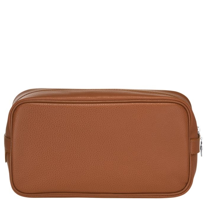 Men's Longchamp Le Foulonné Toiletry Bags Brown | UAE-1590HG