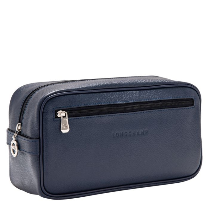 Men's Longchamp Le Foulonné Toiletry Bags Navy | UAE-2793RK