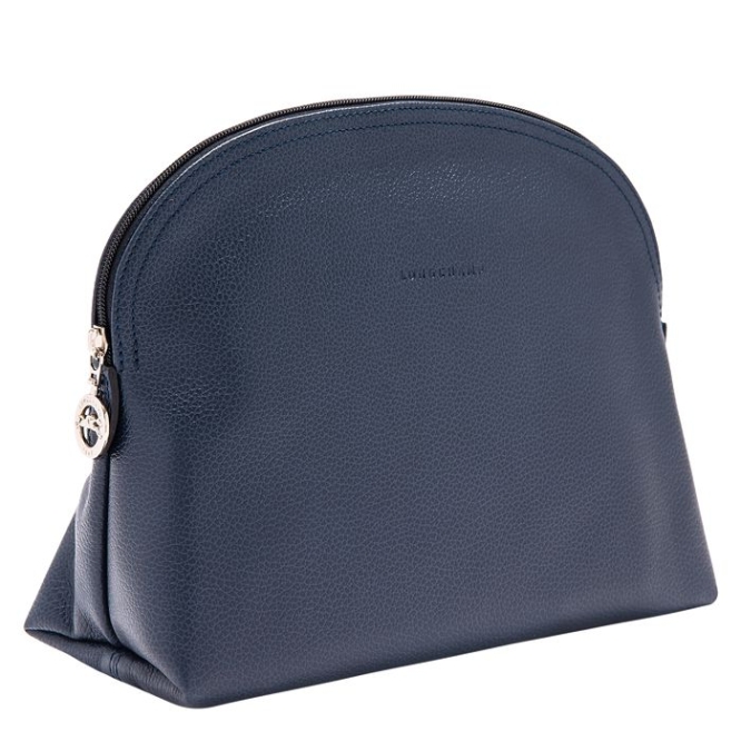 Men's Longchamp Le Foulonné Toiletry Bags Navy | UAE-3765XW