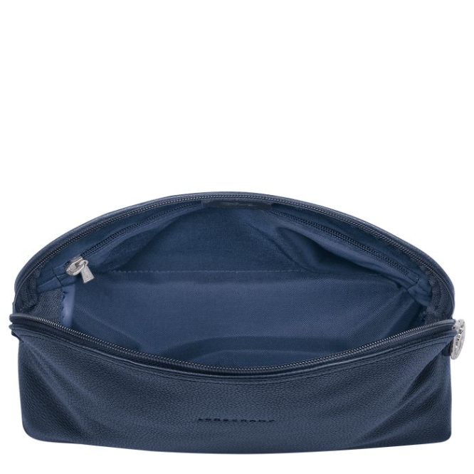 Men's Longchamp Le Foulonné Toiletry Bags Navy | UAE-3765XW