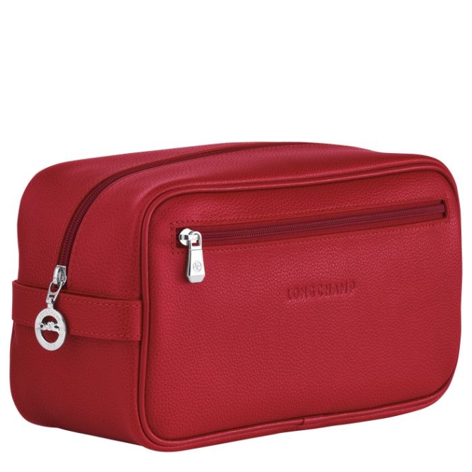 Men's Longchamp Le Foulonné Toiletry Bags Red | UAE-4102OB