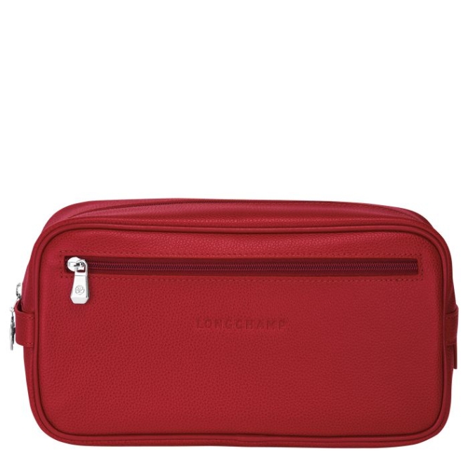 Men\'s Longchamp Le Foulonné Toiletry Bags Red | UAE-4102OB