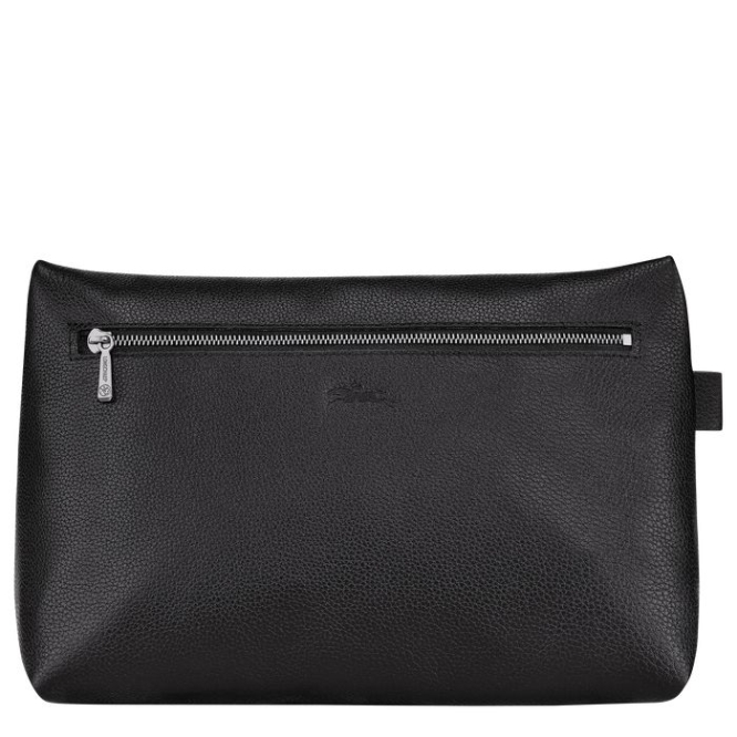 Men's Longchamp Le Foulonné Toiletry Bags Black | UAE-4753TL