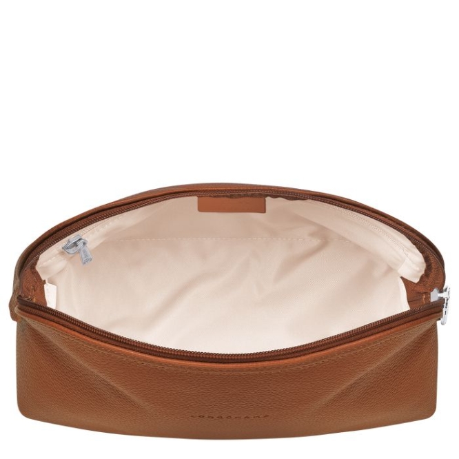 Men's Longchamp Le Foulonné Toiletry Bags Brown | UAE-9124IV