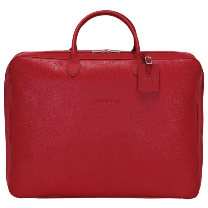 Men\'s Longchamp Le Foulonné Travel Bags Red | UAE-2139FT