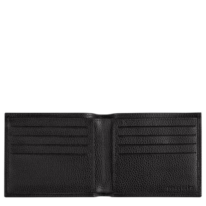 Men's Longchamp Le Foulonné Wallets Black | UAE-2840KQ