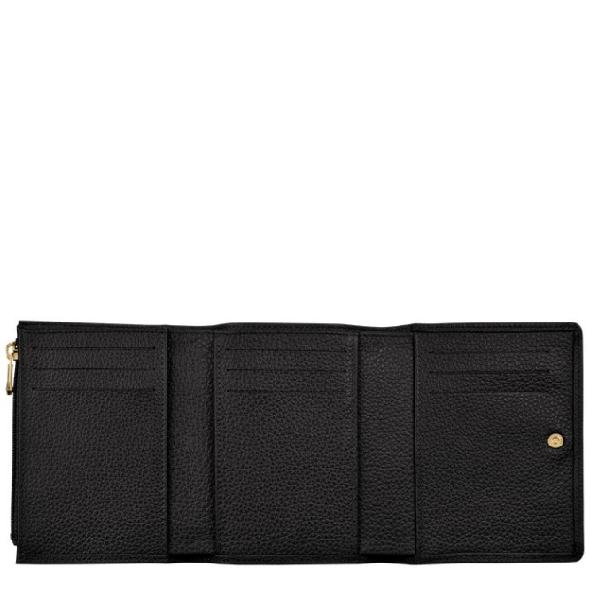 Men's Longchamp Le Foulonné Wallets Black | UAE-5106QY