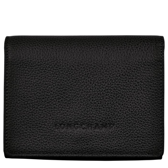 Men\'s Longchamp Le Foulonné Wallets Black | UAE-5106QY