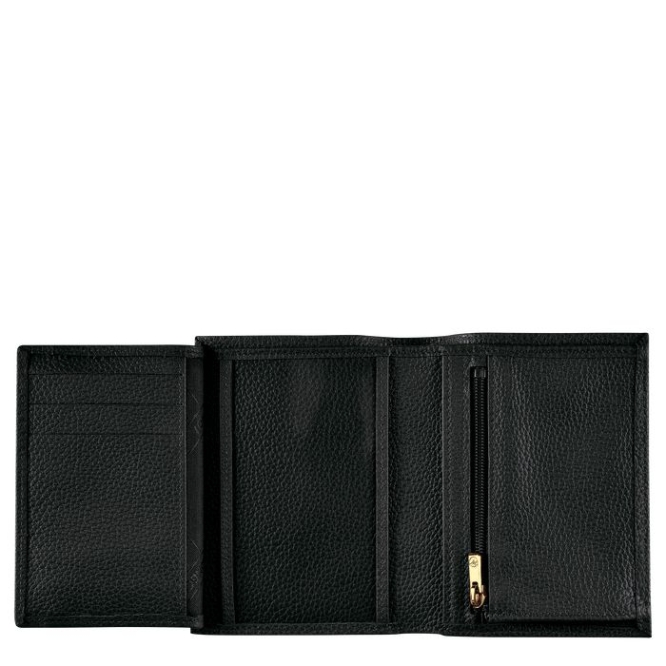 Men's Longchamp Le Foulonné Wallets Black | UAE-6045JX