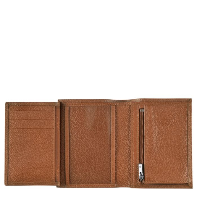 Men's Longchamp Le Foulonné Wallets Brown | UAE-2341AW