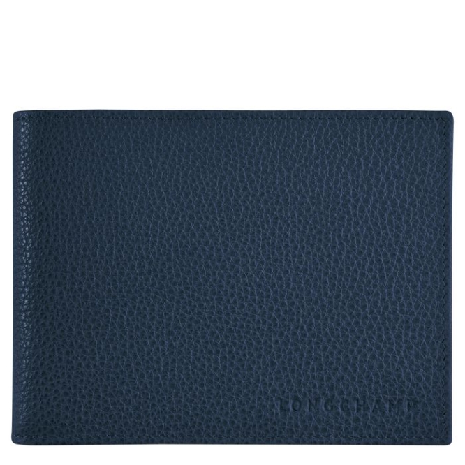 Men\'s Longchamp Le Foulonné Wallets Navy | UAE-9517XN