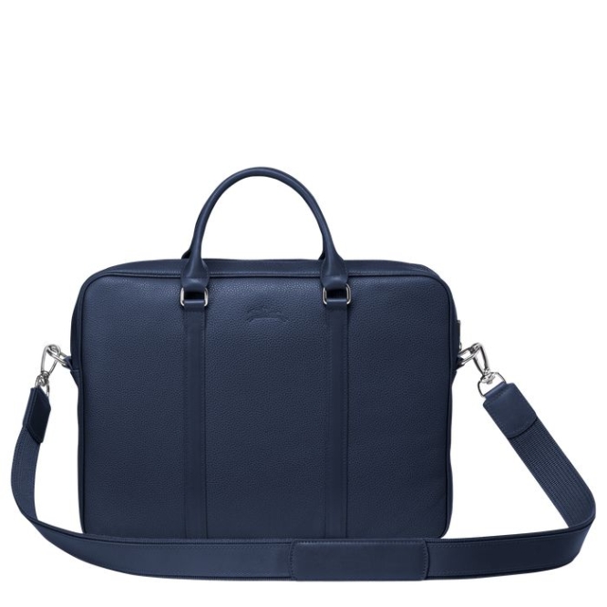 Men's Longchamp Le Foulonné XS Document Holders Navy | UAE-7859ET