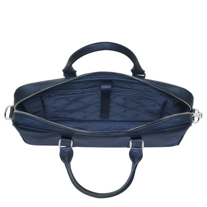 Men's Longchamp Le Foulonné XS Document Holders Navy | UAE-7859ET