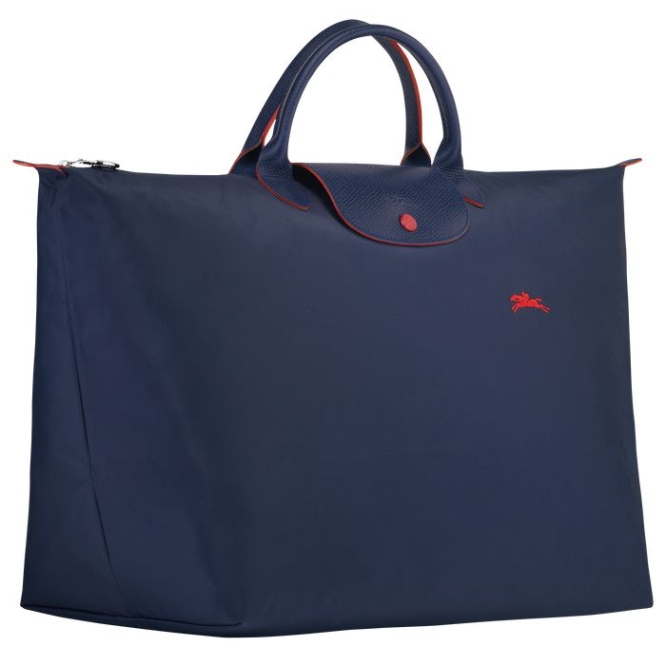 Men's Longchamp Le Pliage Club L Travel Bags Navy | UAE-3609PM