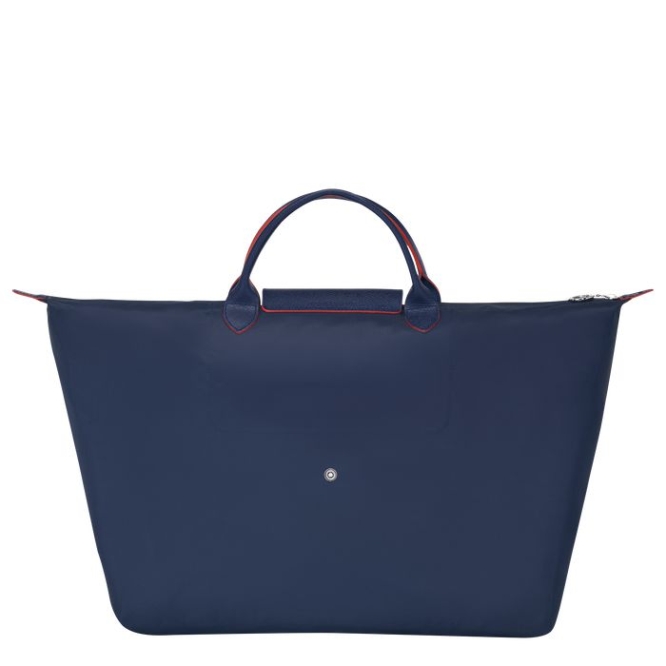 Men's Longchamp Le Pliage Club L Travel Bags Navy | UAE-3609PM