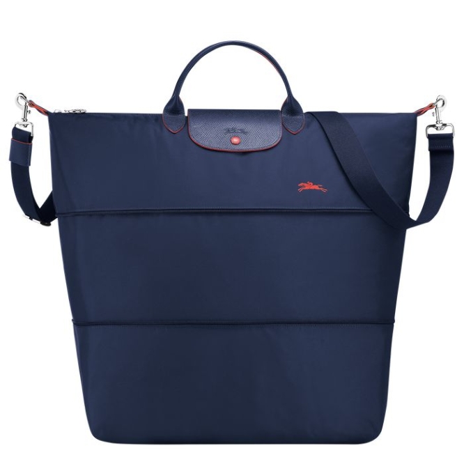 Men\'s Longchamp Le Pliage Club Travel Bags Navy | UAE-1209BX