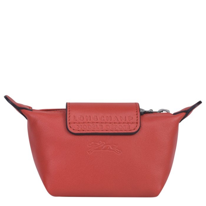 Men's Longchamp Le Pliage Cuir Cardholders & Coin Purses Red | UAE-3456QA