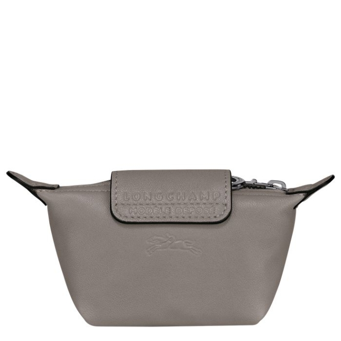 Men's Longchamp Le Pliage Cuir Cardholders & Coin Purses Grey | UAE-5714OF