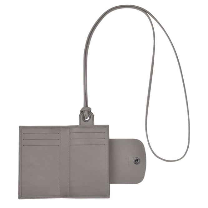 Men's Longchamp Le Pliage Cuir Cardholders & Coin Purses Grey | UAE-9430WN