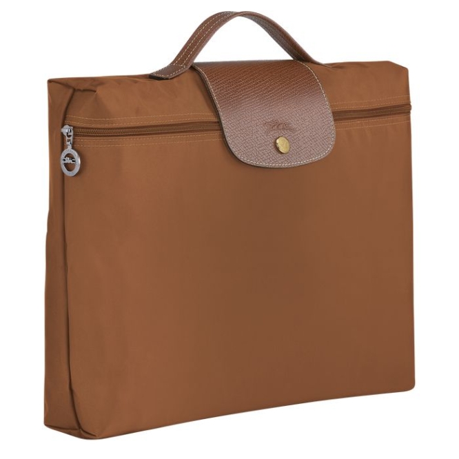 Men's Longchamp Le Pliage Original S Document Holders Brown | UAE-5087BP