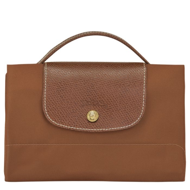 Men's Longchamp Le Pliage Original S Document Holders Brown | UAE-5087BP