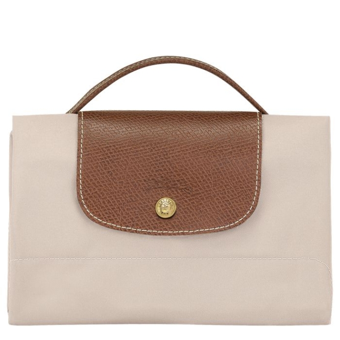 Men's Longchamp Le Pliage Original S Document Holders Beige | UAE-5182XI