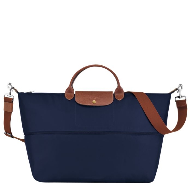 Men's Longchamp Le Pliage Travel Bags Navy | UAE-3298MX