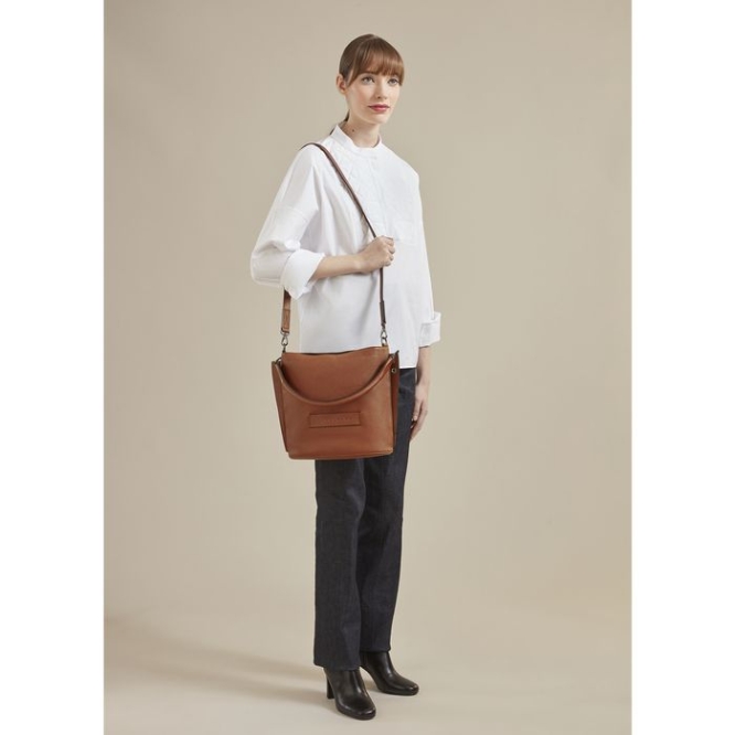 Women's Longchamp 3D Crossbody Bags Brown | UAE-3857GT