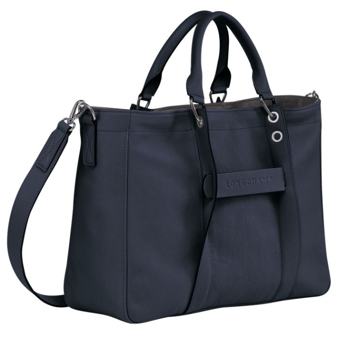 Women's Longchamp 3D M Top-handle Bags Blue | UAE-9513DA