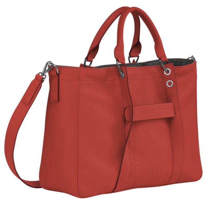 Women's Longchamp 3D M Top-handle Bags Red | UAE-8592NK