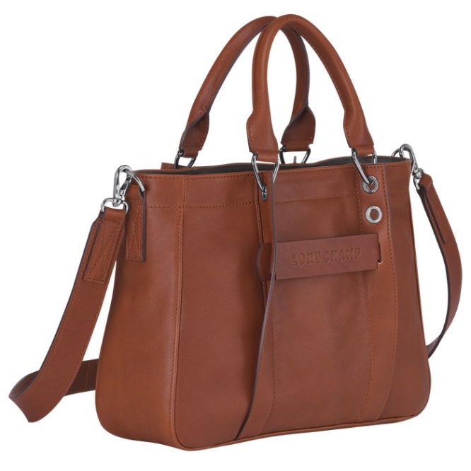 Women's Longchamp 3D S Top-handle Bags Brown | UAE-0928SG