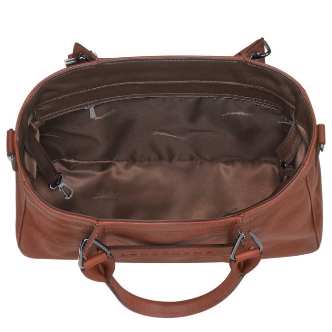 Women's Longchamp 3D S Top-handle Bags Brown | UAE-0928SG