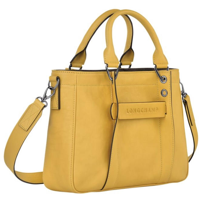 Women's Longchamp 3D S Top-handle Bags Yellow | UAE-5370NI