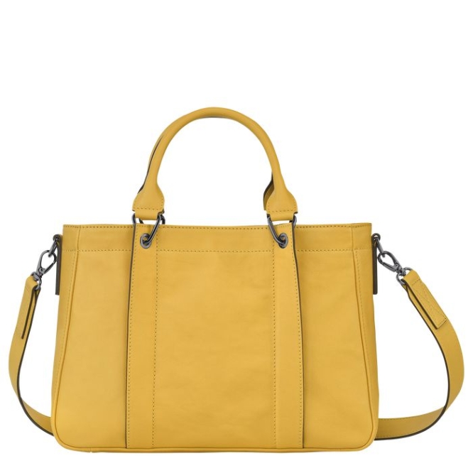 Women's Longchamp 3D S Top-handle Bags Yellow | UAE-5370NI