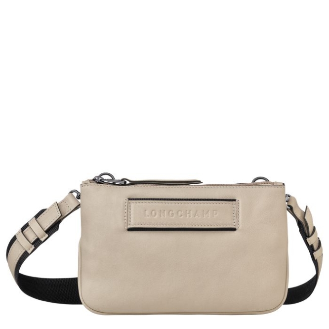 Women\'s Longchamp 3D Sangle Crossbody Bags Beige | UAE-1425PE