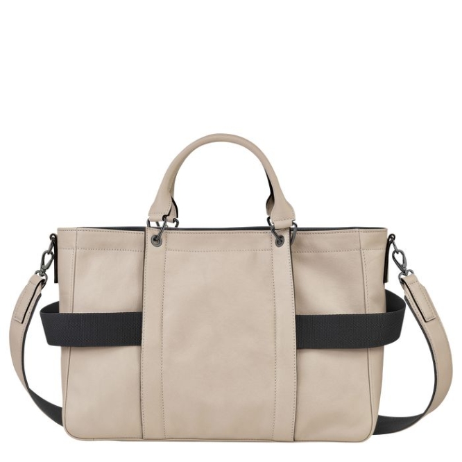 Women's Longchamp 3D Sangle M Top-handle Bags Beige | UAE-3174DS