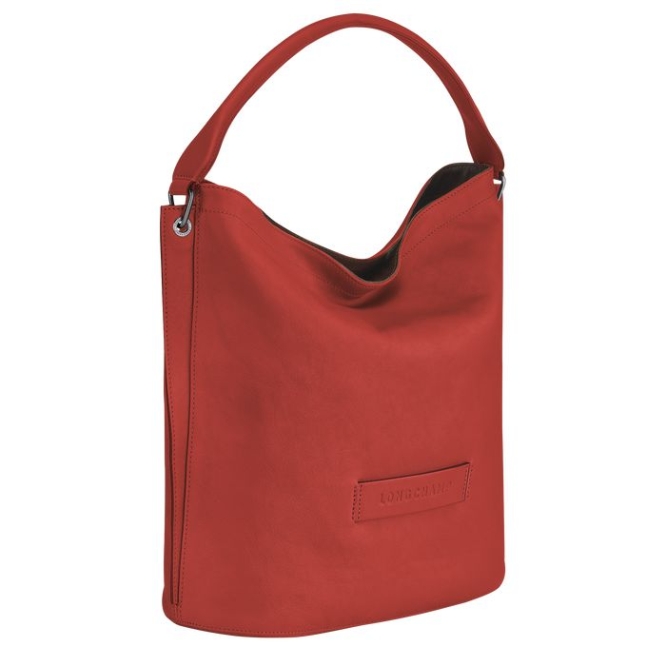 Women's Longchamp 3D Shoulder Bags Red | UAE-6437FZ