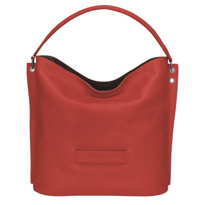 Women\'s Longchamp 3D Shoulder Bags Red | UAE-6437FZ