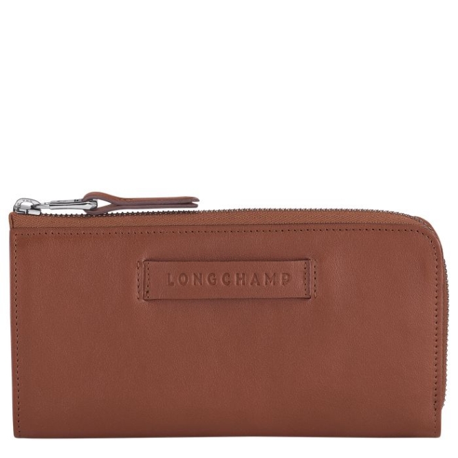 Women\'s Longchamp 3D Wallets Brown | UAE-6209SR