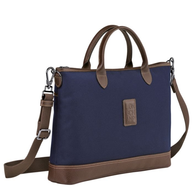 Women's Longchamp Boxford S Document Holders Navy | UAE-2185EV