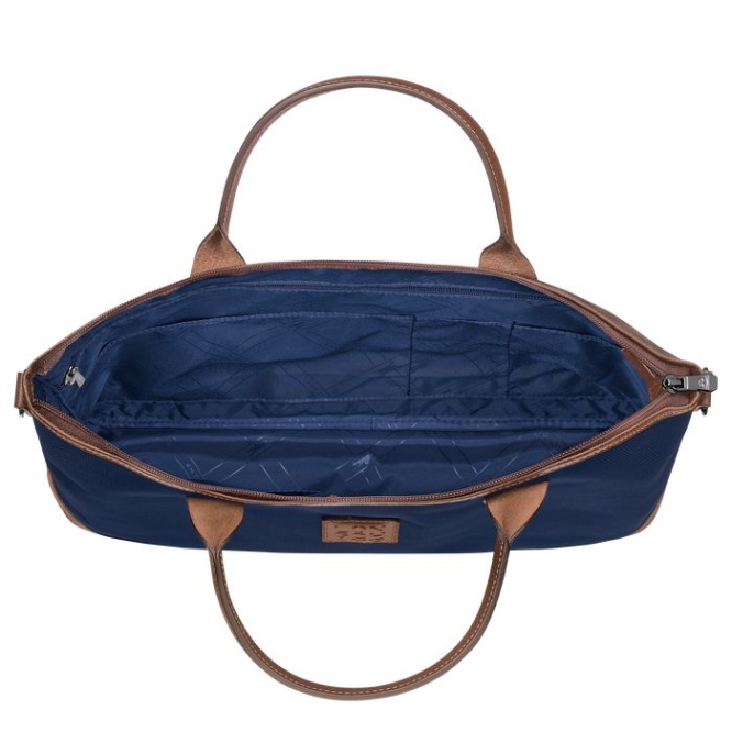 Women's Longchamp Boxford S Document Holders Navy | UAE-2185EV