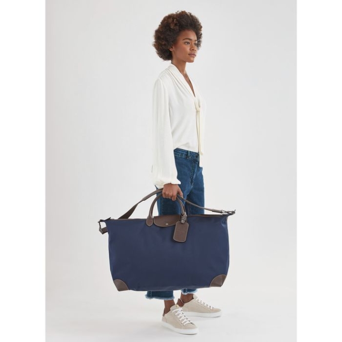 Women's Longchamp Boxford XL Travel Bags Navy | UAE-5917KJ