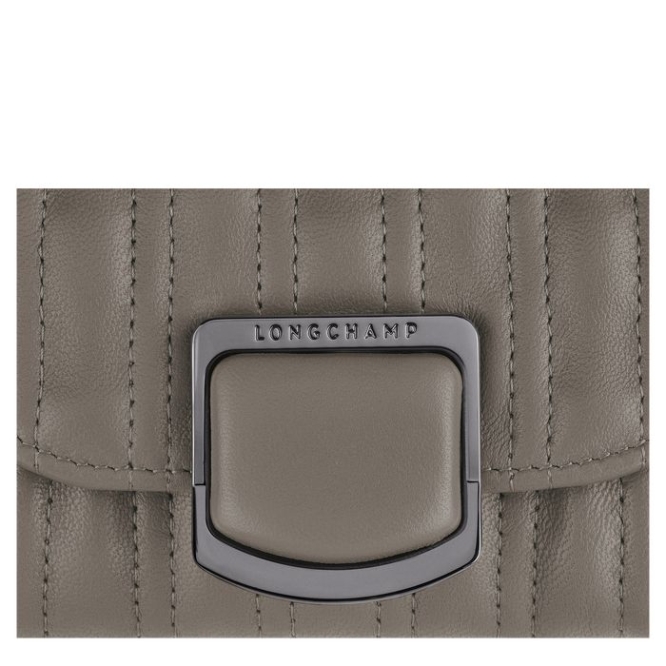 Women's Longchamp Brioche Cardholders & Coin Purses Grey | UAE-1307YZ