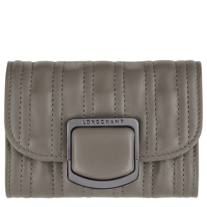 Women\'s Longchamp Brioche Cardholders & Coin Purses Grey | UAE-1307YZ