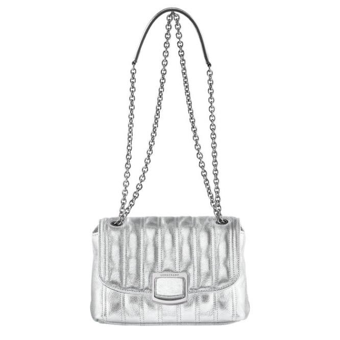 Women\'s Longchamp Brioche Métal S Crossbody Bags Silver | UAE-2451QP