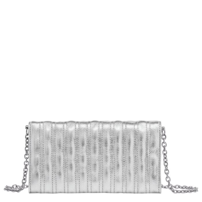 Women's Longchamp Brioche Métal Wallets Silver | UAE-7406PY