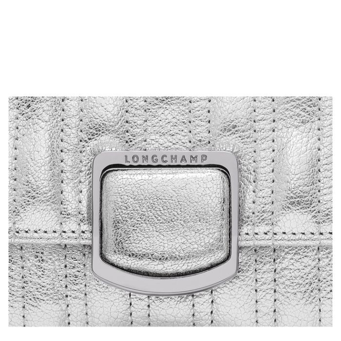 Women's Longchamp Brioche Métal Wallets Silver | UAE-7406PY